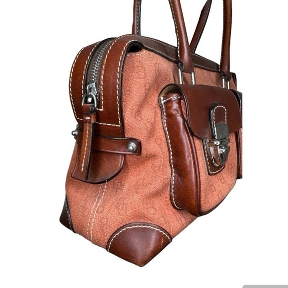 DOONEY & BOURKE VTG Toasty Orange & Chocolate Signature Satchel - Picture 3 of 13